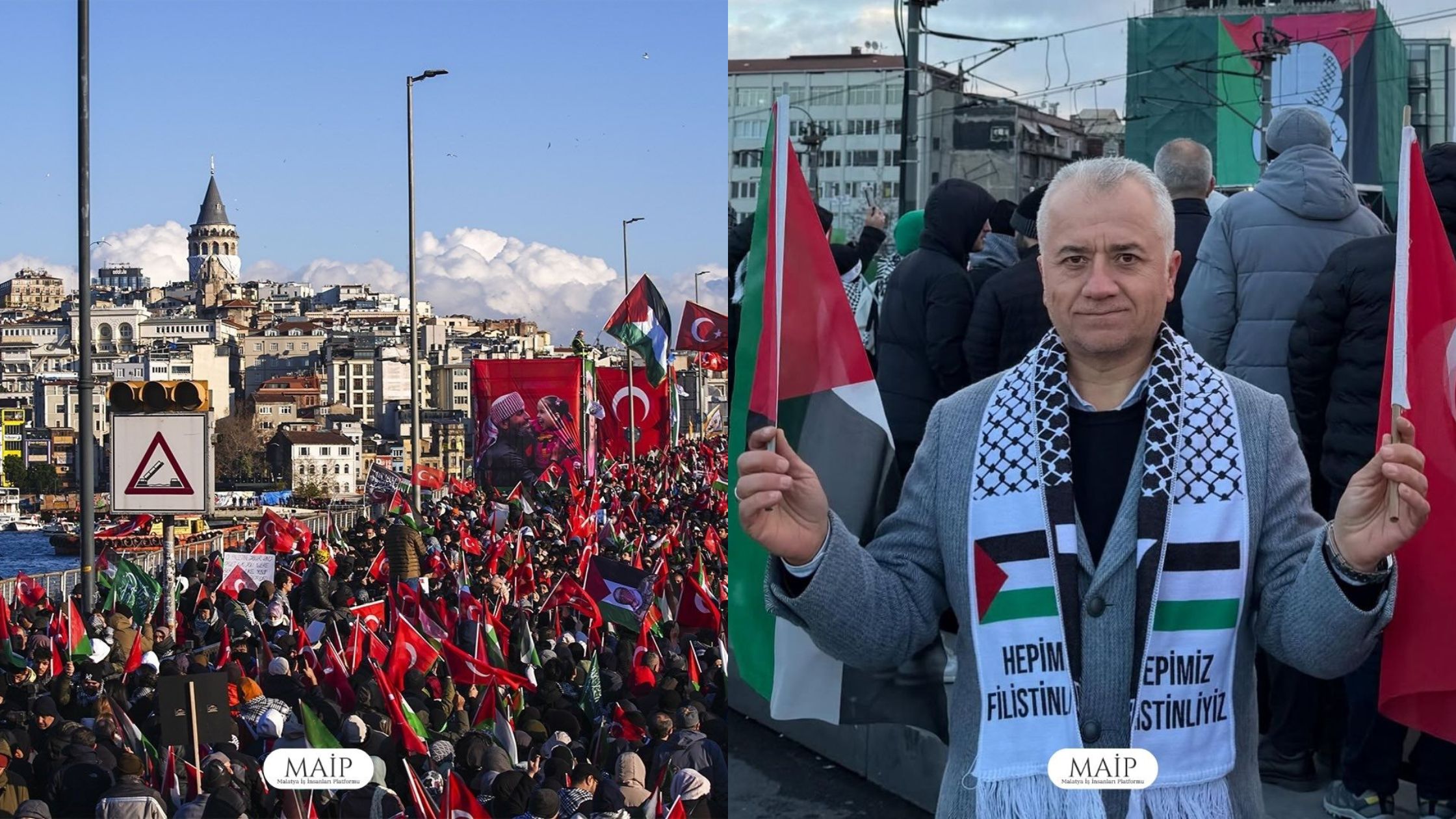 1 Ocak’ta Galata’da Filistin İçin Bir Aradaydık.